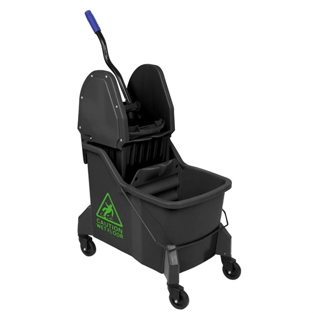 Jantex Two-Compartment Mop Bucket and Wringer Green 30Ltr jb544
