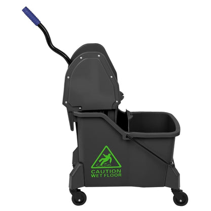 Jantex Two-Compartment Mop Bucket and Wringer Green 30Ltr jb544