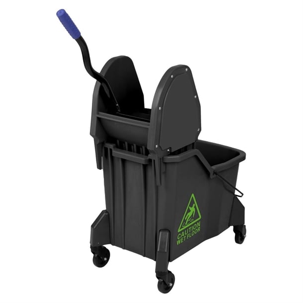 Jantex Two-Compartment Mop Bucket and Wringer Green 30Ltr jb544