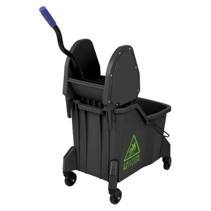 Jantex Two-Compartment Mop Bucket and Wringer Green 30Ltr jb544