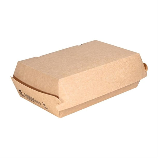 Notpla 9"x6" Clamshell Takeaway Boxes - Kraft (150 Pack) jb801