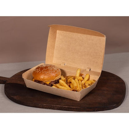 Notpla 7"x5" Clamshell Takeaway Boxes - Kraft (200 Pack) jb802