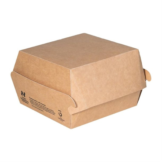 Notpla 6" Clamshell Burger Boxes - Kraft (300 Pack) jb805