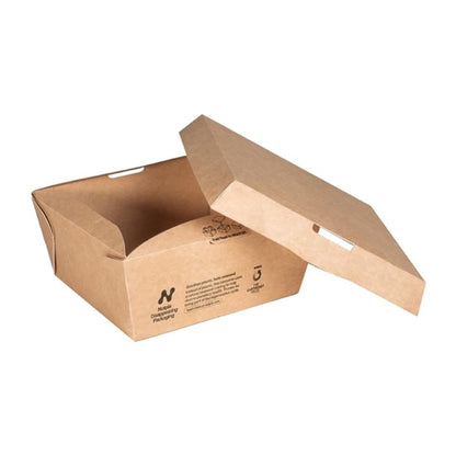 Notpla Clip & Close Food Boxes 800ml - Kraft (260 Pack) jb810