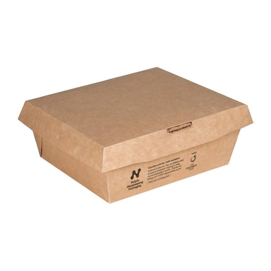 Notpla Clip & Close Food Boxes 1000ml - Kraft (260 Pack) jb812