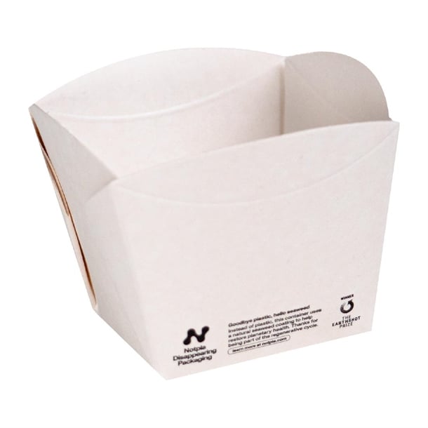 Notpla Square Open Takeaway Boxes 350ml - White ( 250 Pack) jb814