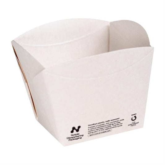 Notpla Square Open Takeaway Boxes 350ml - White ( 250 Pack) jb814