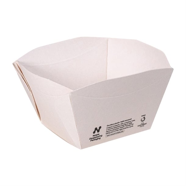 Notpla Square Open Takeaway Boxes 550ml - White ( 500 Pack) jb815