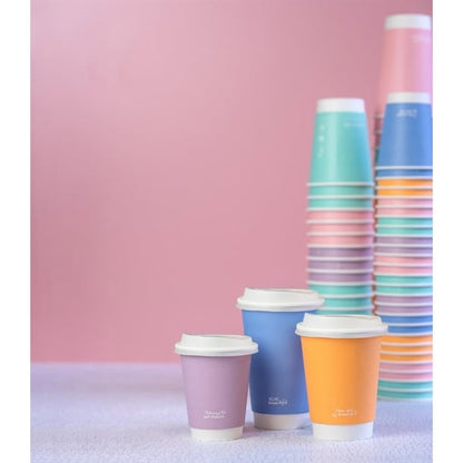 Vegware Feel Good Double Wall Pastel Hot Cups 16oz (400 Pack) jb819