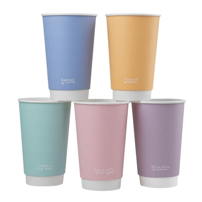 Vegware Feel Good Double Wall Pastel Hot Cups 16oz (400 Pack) jb819