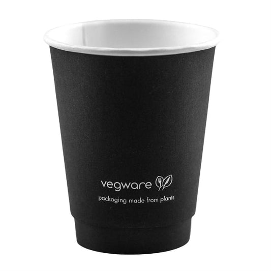 Vegware Double Wall Hot Cups Black 8oz (500 Pack) jb820