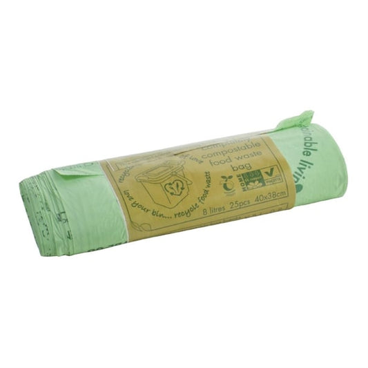 Vegware Compostable Food Caddy Bin Bags 8Ltr (25 Pack) jb827