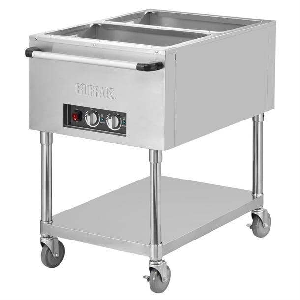 Buffalo Mobile Bain Marie Trolley 2x 1/1GN jb983