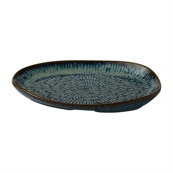 Churchill Envisage Cascade Sapphire Blue Natural Oblong Plates 260x200mm (6 Pack) jc663