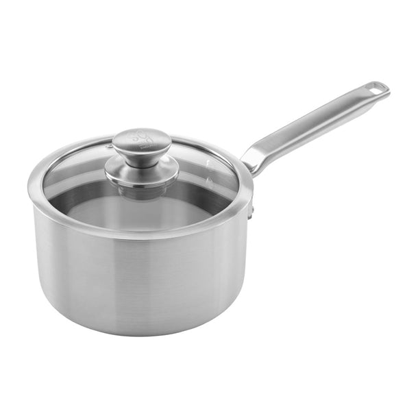 Samuel Groves Stainless Steel Saucepan and Glass Lid 18cm jc880