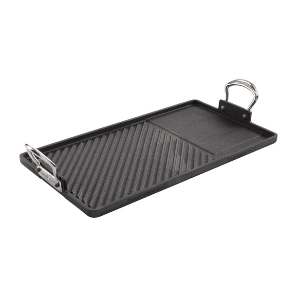 Samuel Groves Cast Iron Double Burner Griddle Pan 45x25cm jc895