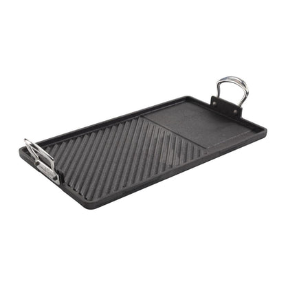 Samuel Groves Cast Iron Double Burner Griddle Pan 45x25cm jc895