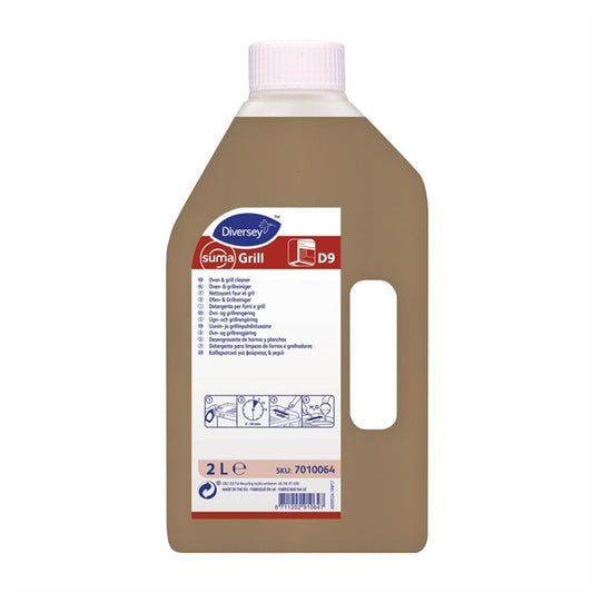 Diversey Suma Grill D9 Heavy Duty Oven & Grill Cleaner 2Ltr (6 Pack) je019
