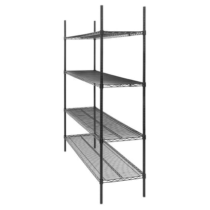 Nisbets Essentials Flat Pack 4 Shelf Unit Black Epoxy Coated p_je360
