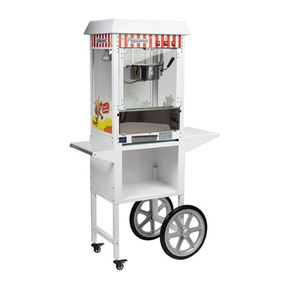 Haxro HX8837 Popcorn Machine and Cart White je458