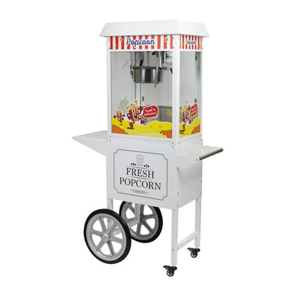 Haxro HX8837 Popcorn Machine and Cart White je458