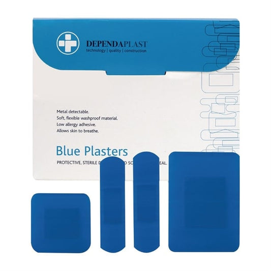 Dependaplast Blue Food Area Plasters Assorted Sizes ( 100 Pack) jf012