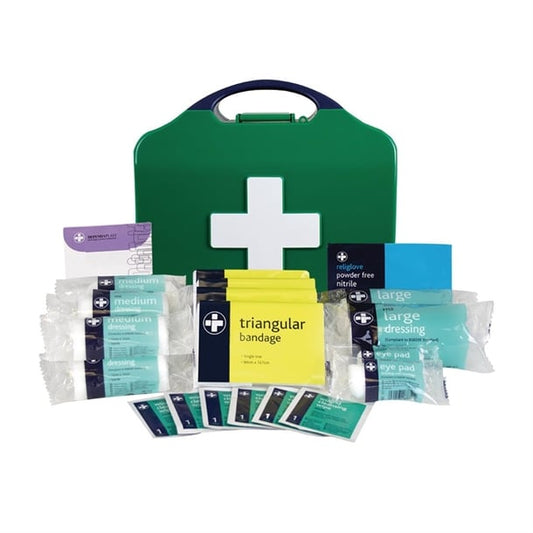 HSE 10 Person First Aid Kit with Small Aura3 Box Green jf032