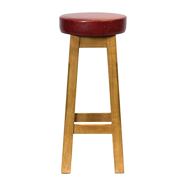 Everyday Wessex Weathered Oak High Stool with Bison Bordeaux Seat (2 Pack) jf972