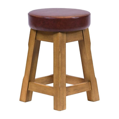 Everyday Wessex Weathered Oak Low Stool with Bison Espresso Seat (2 Pack) jf985