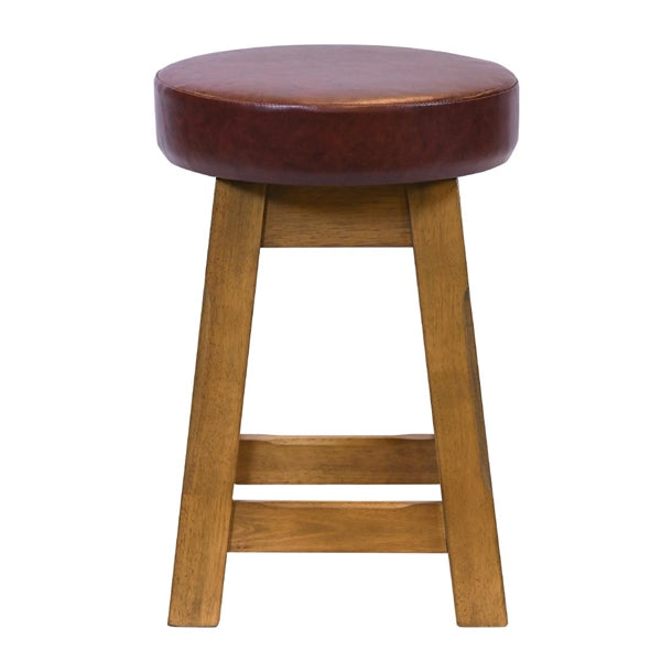 Everyday Wessex Weathered Oak Low Stool with Bison Espresso Seat (2 Pack) jf985