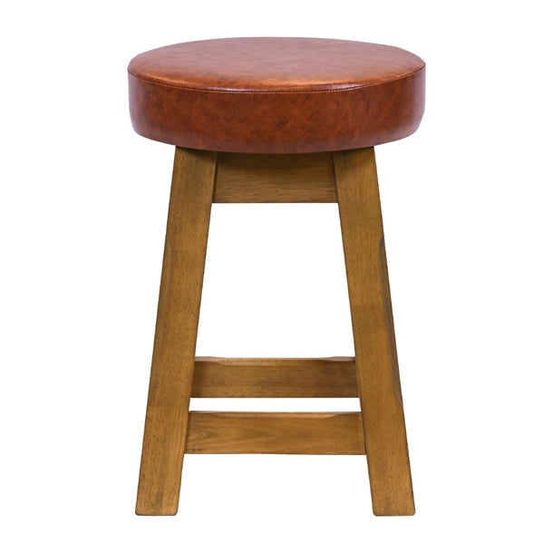Everyday Wessex Weathered Oak Low Stool with Bison Tan Seat (2 Pack) jf986