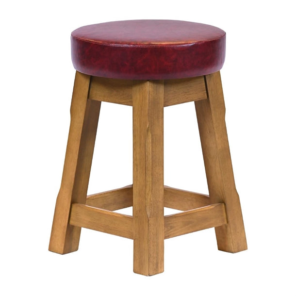 Everyday Wessex Weathered Oak Low Stool with Bison Bordeaux Seat (2 Pack) jf987