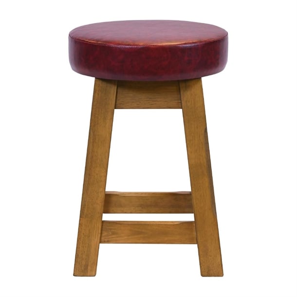 Everyday Wessex Weathered Oak Low Stool with Bison Bordeaux Seat (2 Pack) jf987