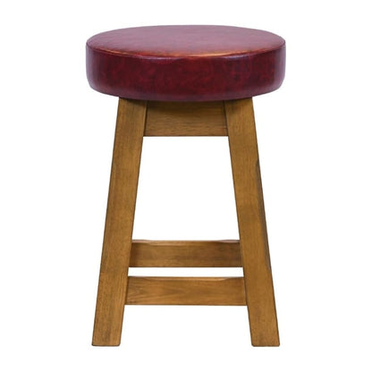 Everyday Wessex Weathered Oak Low Stool with Bison Bordeaux Seat (2 Pack) jf987