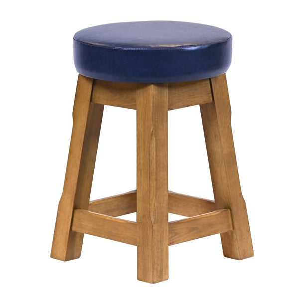Everyday Wessex Weathered Oak Low Stool with Bison Midnight Seat (2 Pack) jf989