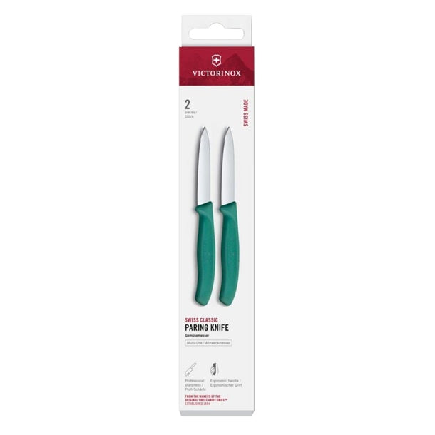 Victorinox Swiss Classic Paring Knife Straight Pointed Green 19cm ( 2 Pack) jk091