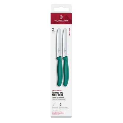 Victorinox Swiss Classic Tomato & Table Knife Wavy Green 22cm ( 2 Pack) jk094
