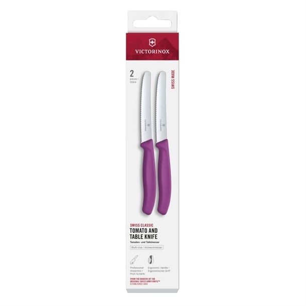 Victorinox Swiss Classic Tomato & Table Knife Wavy Purple 22cm ( 2 Pack) jk095