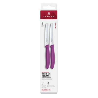 Victorinox Swiss Classic Tomato & Table Knife Wavy Purple 22cm ( 2 Pack) jk095