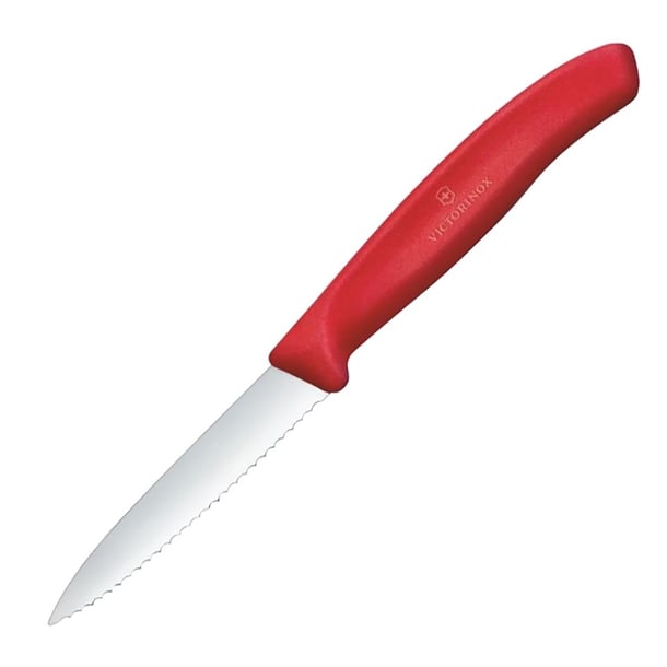 Victorinox Swiss Classic Paring Knife Wavy Pointed Tip Red 19cm jk099