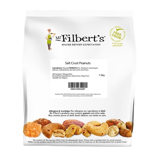 Mr Filberts Loose Serve Catering Bag Salt Crusted Peanuts 1.5kg jk303