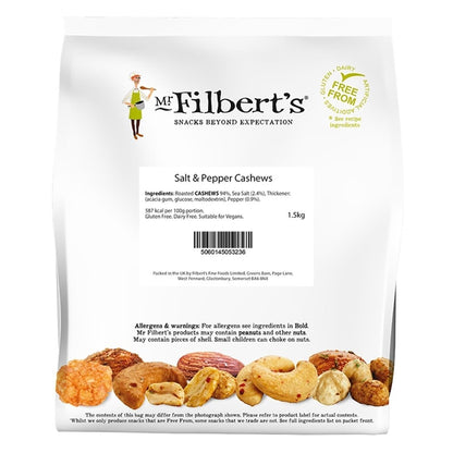 Mr Filberts Loose Serve Catering Bag Salt & Pepper Cashews 1.5kg jk304