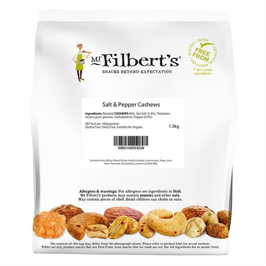 Mr Filberts Loose Serve Catering Bag Salt & Pepper Cashews 1.5kg jk304