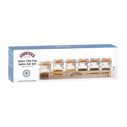 Kilner Glass Clip Top Spice Jar Set jk313