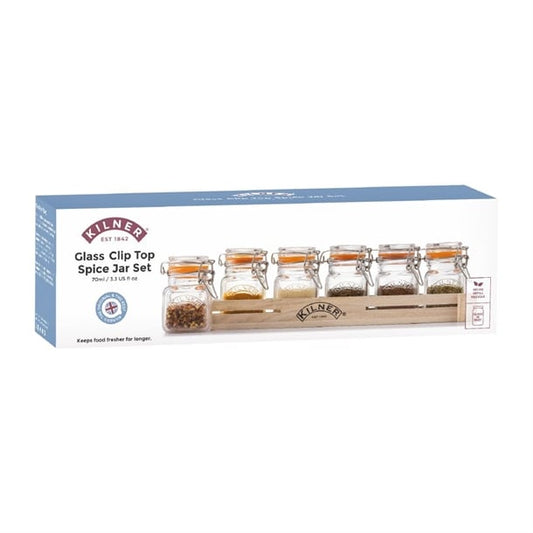 Kilner Glass Clip Top Spice Jar Set jk313