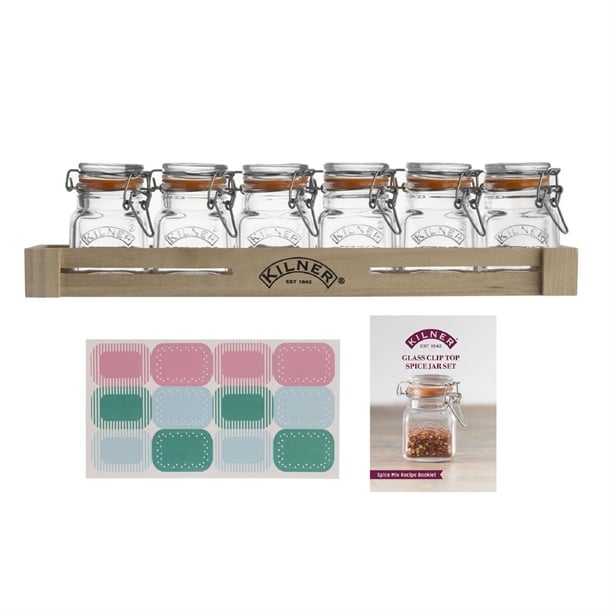 Kilner Glass Clip Top Spice Jar Set jk313
