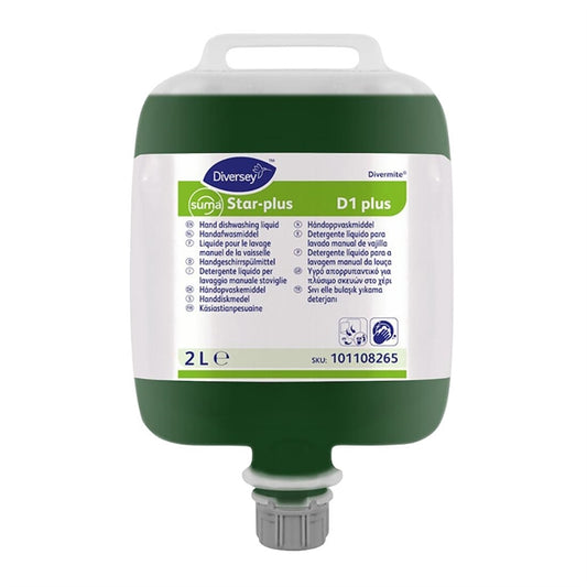 Diversey Suma Star-Plus D1 Divermite Dishwashing Liquid 2Ltr jk362