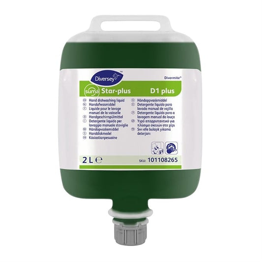 Diversey Suma Star-Plus D1 Divermite Dishwashing Liquid 2Ltr jk362