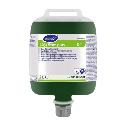 Diversey Suma Stat-Plus D1 Divermite Dishwashing Liquid 2Ltr jk424