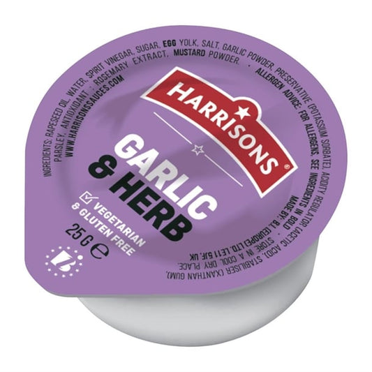 Harrisons Garlic & Herb Dip Pots 25g (100 Pack) jk445